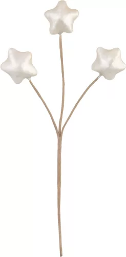 MagicHome, Karácsonyi ág, csillagokkal, fehér, 8,5 cm