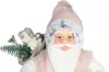 MagicHome, Karácsonyi dekoráció, Mikulás, ajándékkal, rózsaszín-barna, 30 cm