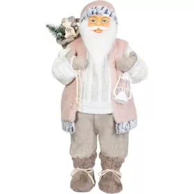   MagicHome, Karácsonyi dekoráció, Mikulás, ajándékkal, rózsaszín-barna, 60 cm