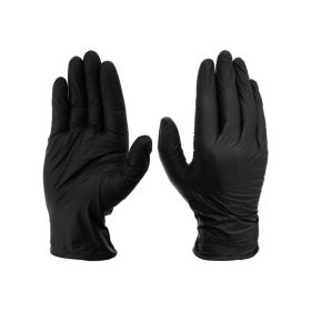 Kesztyű egyszer használatos latex nitril fekete XL 90db